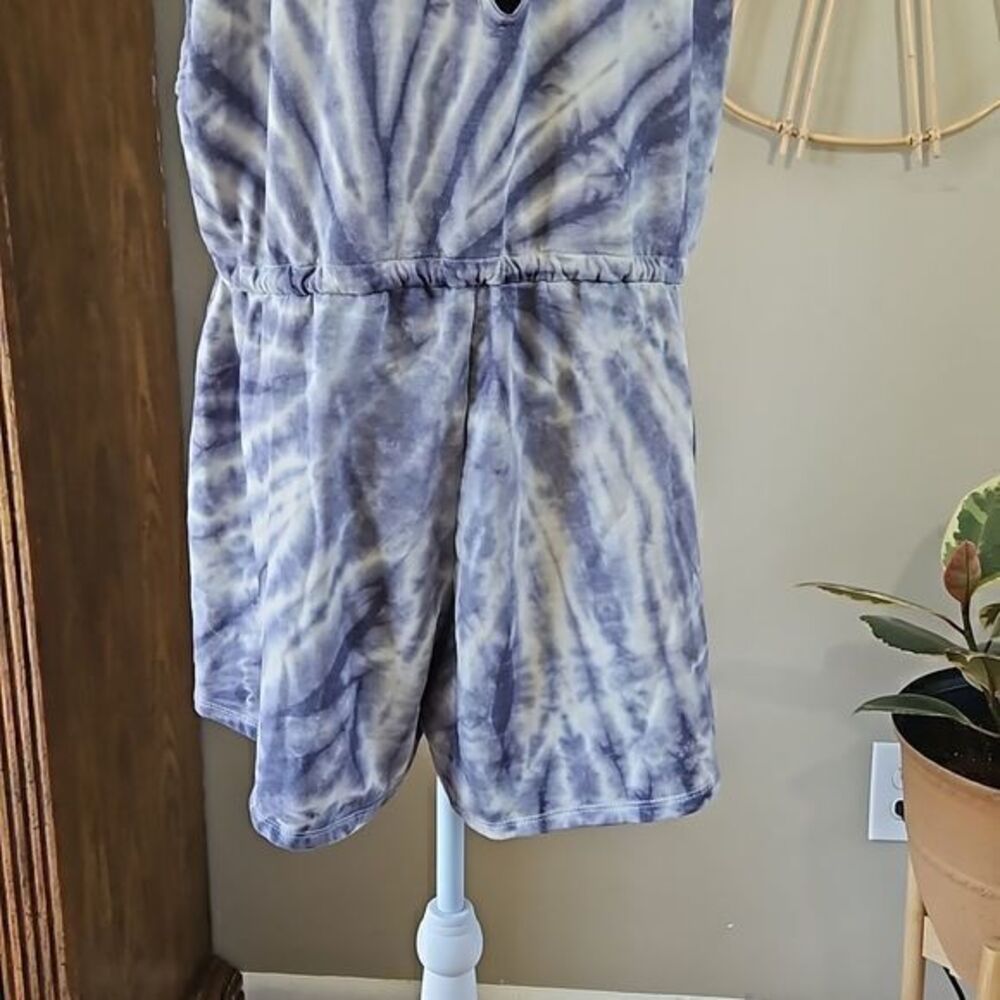 H&M Purple Cloud Tie Dye Adjustable Drawstring Waist Sleeveless Romper Sz L/XL - Picture 6 of 12